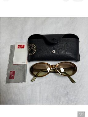 Ray-Ban Olive Tortoise Green Oval Transparent Frame Sunglasses